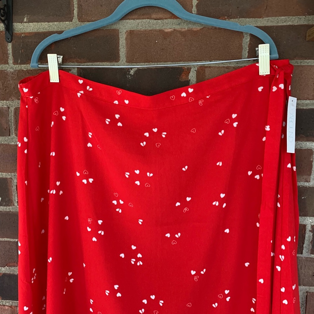 NWT Nordstrom Abound Heart printed midi skirt - Picture 2 of 8
